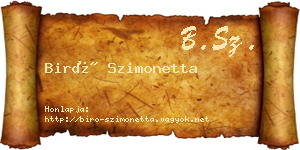 Biró Szimonetta névjegykártya