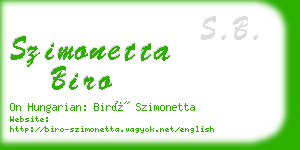 szimonetta biro business card